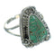 Silver Turquoise Southwestern Flower Ring Size 8-1/2 AX89152